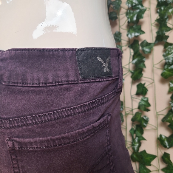 American Eagle Outfitters Women's Super Stretch Sateen Purple Jegging size 4 - Picture 5 of 15